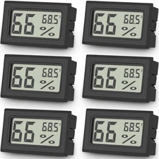 6-Pack Mini Digital Thermometer Hygrometer, Indoor Humidity Monitor, Temperature