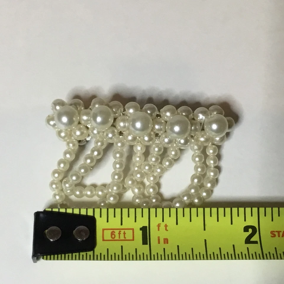 De colección 3 peines para el cabello + 1 pasador digno de boda / imitación de caparazón de tortuga y perla sintética Foto 4 de 4