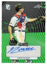 Drew Rogers 2023 Leaf Perfect Game All-American Green Prismatic AUTO 15/15