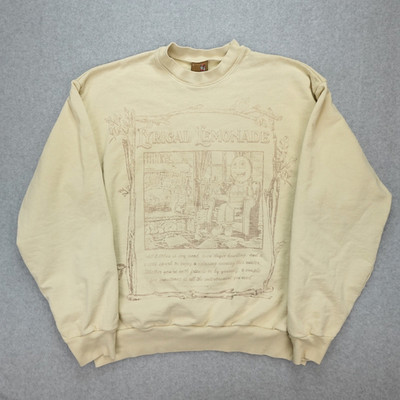 Lyrical Lemonade Sweater Mens Large Yellow Crew Neck Heavyweight Distressed