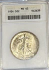 5 ANACS Soap Bar Uncirculated Walking Liberty Half Dollars 1 is 1934! 1.8OZ SLV