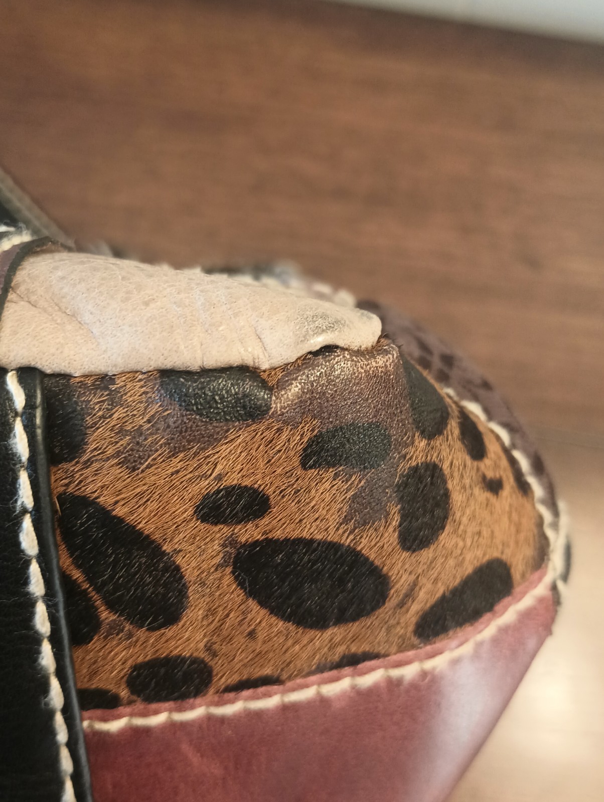 Fossil Patchwork Leather Handbag Purse Animal Pri… - image 12