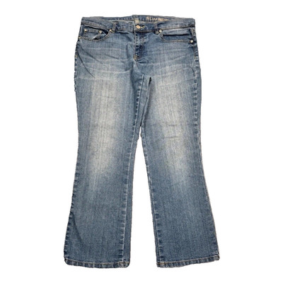 NY&C Low Rise Slim Crop Jeans 12 Blue Denim Womens Measures 34 x 24