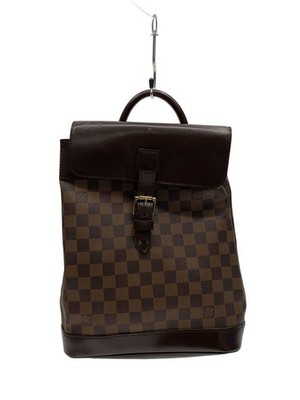 LOUIS VUITTON Backpack Soho Damier Ebene PVC BRW Total Pattern Used