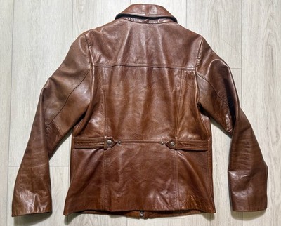 ジャケット・アウター Eddie Bauer Lamb Leather Jacket Size:XS Eddie Bauer Sz. L Genuine Leather Brown Bomber Jacket Style ID