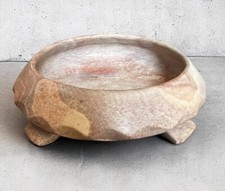 Travertine Pedestal Bowl-Travertine Marble