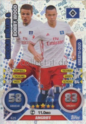 Match Attax Extra 16/17 2017 - 625 - Nicolai Müller & Bobby Wood - Duo-Karte