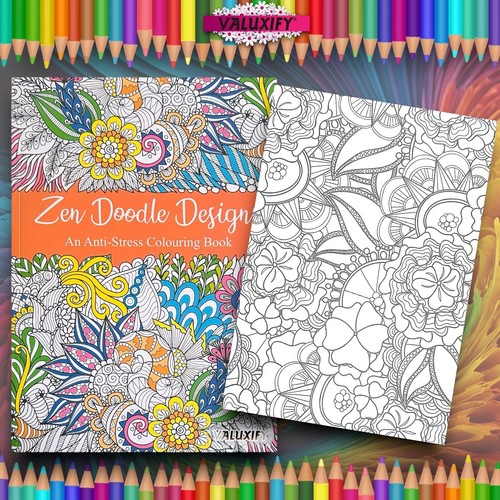 2x Adult Colouring Books Zen & Mindfulness Anti Stress Colour Therapy Mind Relax - Imagen 19 de 19