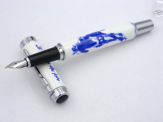 Dragon Design Jinhao Blue /& White Porcelain Fine Fountain Pen