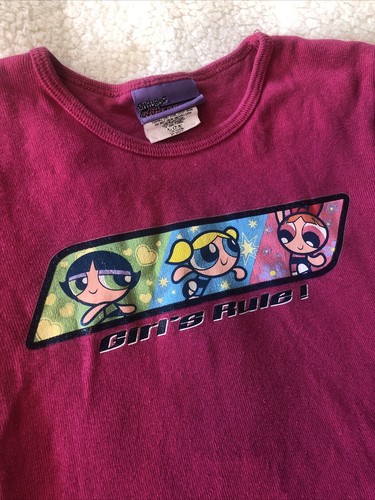 VTG The Powerpuff Girls Cartoon Network Pink T-Shirt Size YOUTH Sz M 7/8 Y2K - Picture 2 of 5