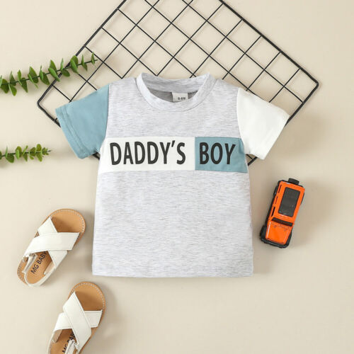 Toddler Baby Boys Outfits Set Kids Short Sleeve Shirts Pants Top Holiday Clothes - Picture 21 of 34