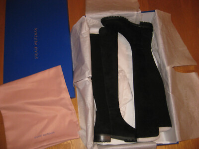 Stuart Weitzman Overknee Stiefel NEU 850,- schwarz 38,5 Wildleder Boots original