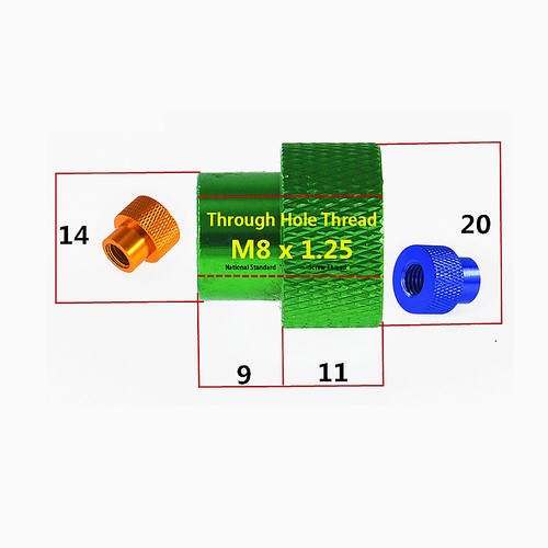 M8 KNURLED THUMB NUTS ALUMINUM HAND GRIP KNOBS ALUMINUM ALLOY NUTS COLORS - Picture 2 of 6