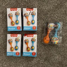 8 PACK LOT Fisher Price Newborn Toys Rattle Maracas Musical Instruments, Set C