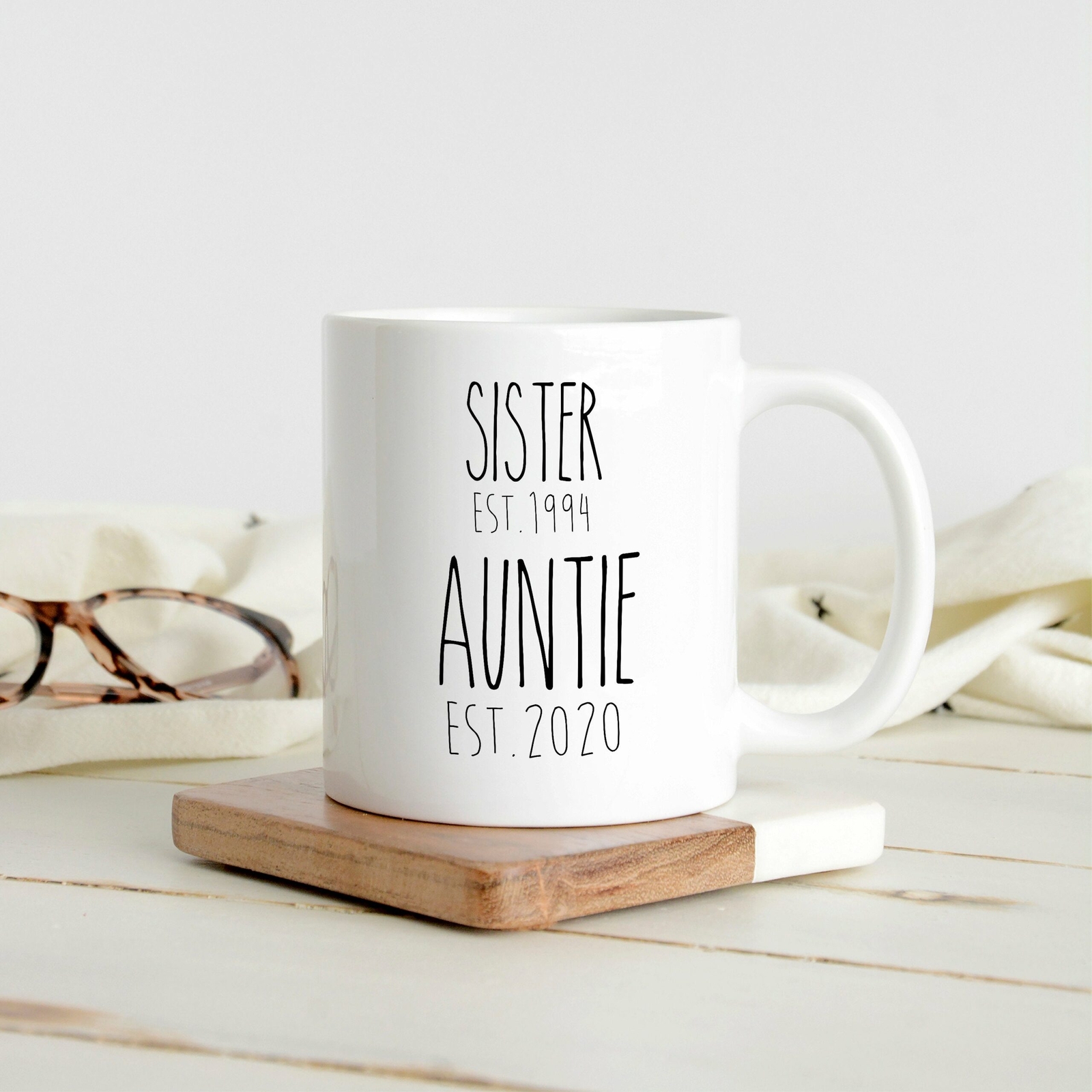 Auntie Est. 2020 Mug New Aunt Mug Pregnancy Announcment Auntie Mug New Aunt Gift