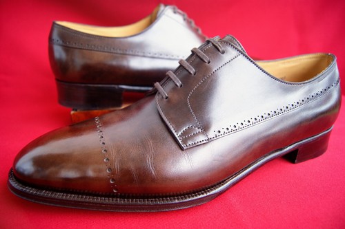Scarpe eleganti John Lobb UK 9 E Haddon marrone scuro museo vitello prestigio balmoral - Foto 4 di 12