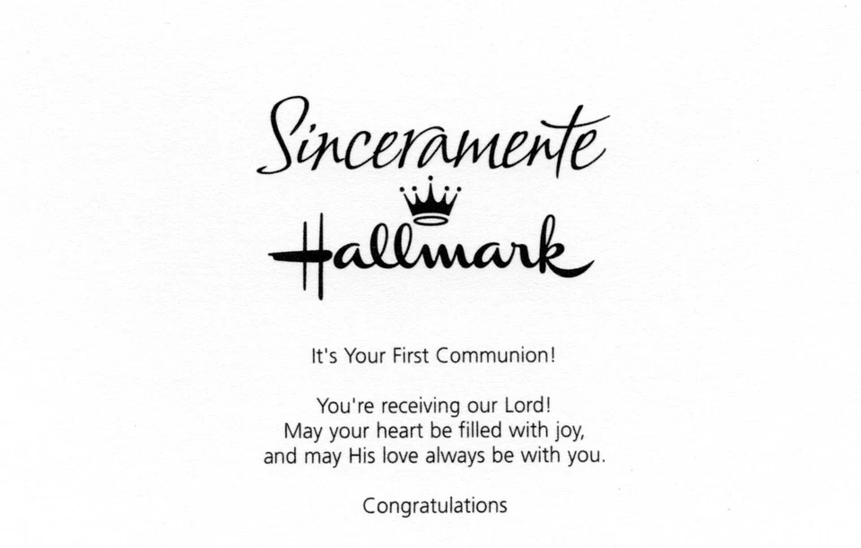 Spanish FIRST COMMUNION Card, Cute Church Animals by Sinceramente Hallmark +✉ - Image 3 of 4