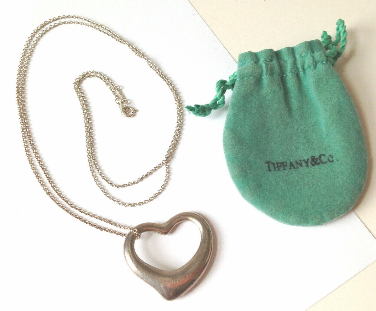 Tiffany Large size Silver Heart Elsa Peretti Open HEART