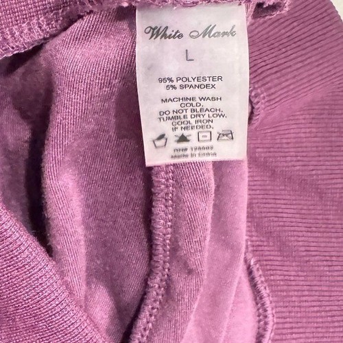 White Mark Womens Purple Velour Sweatpants Jogger Pants Loungewear Size L - Picture 7 of 10