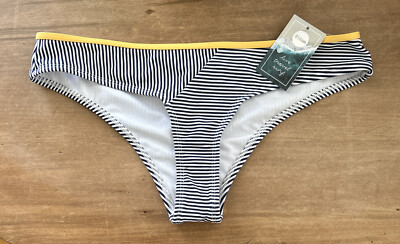 Eidon Womens Rebel Bikini Bottom Swimwear Navy Blue Stripe Size M  NEW