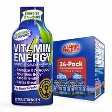 (24 Pack) Vitamin Energy® Immune+ Blue Raspberry Energy Shots, Clinically Proven
