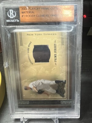 2004 PRIME CUTS ROGER CLEMENS GAME WORN TWO COLOR PATCH /50 BECKETT     