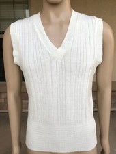 Vintage 90s McGregor V Neck Preppy Sweater Vest USA Made Size Medium Beige
