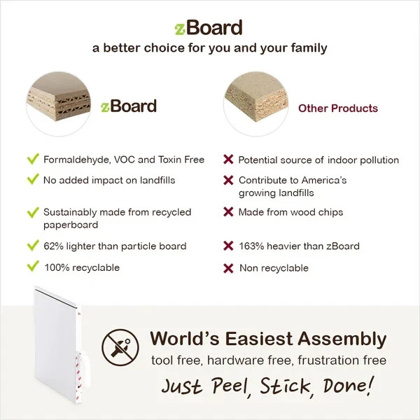 Way Basics Duo Rectangle 2 Tier Bookshelf Display Shelf Black - ECO FRIENDLY - Image 4 of 4