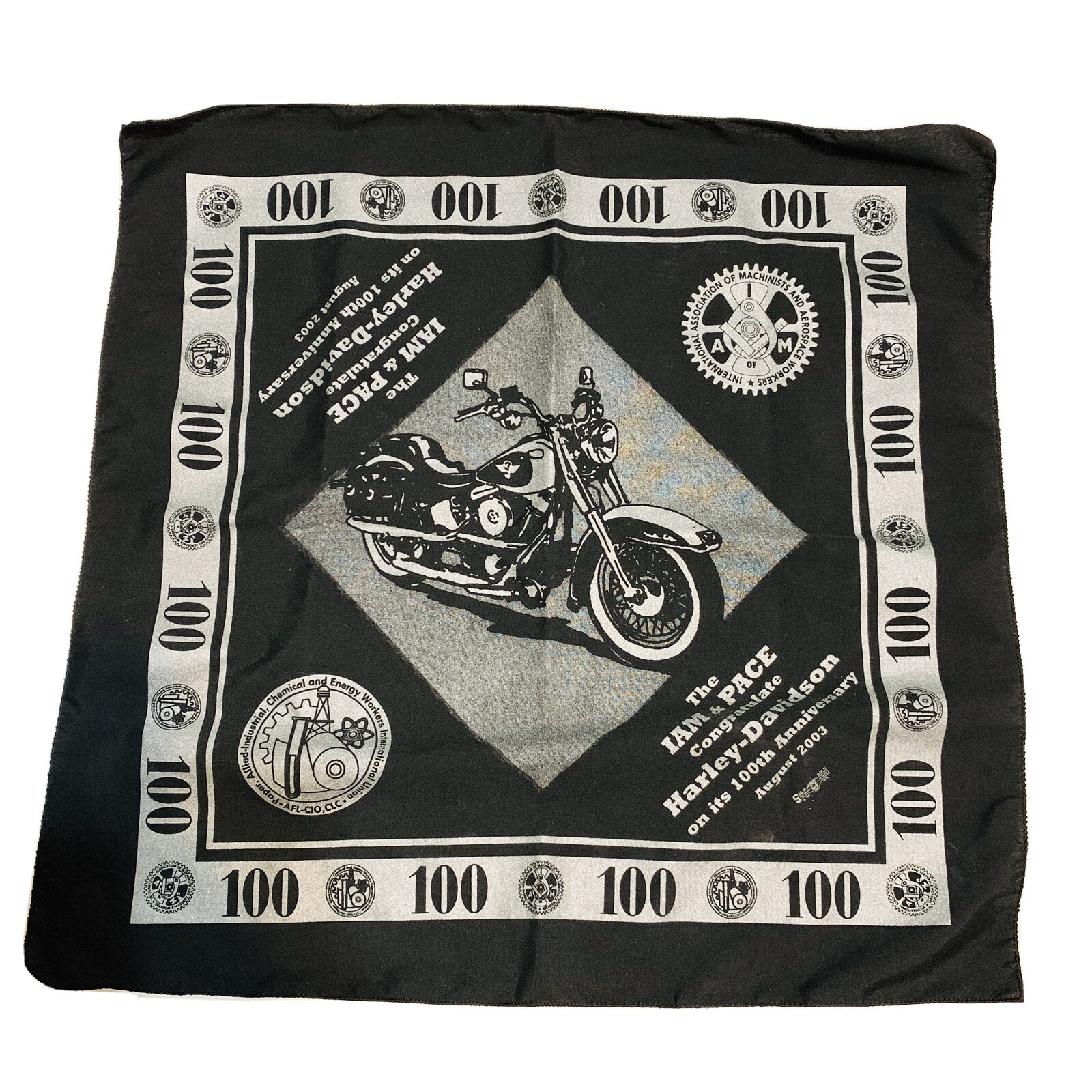 Harley Davidson Vintage Harley Davidson Bandana Made in the USA 21 x 21 Cott