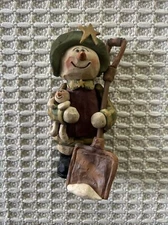 BLOSSOM BUCKET SUZI SKOGLUND AMERICANA SNOWMAN WITH SHOVEL FIGURINE 7" Excellent