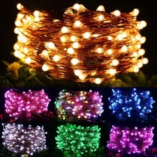 USB Twinkle LED String Fairy Lights 5/10M 50/100LED Copper Wire Party Xmas Decor