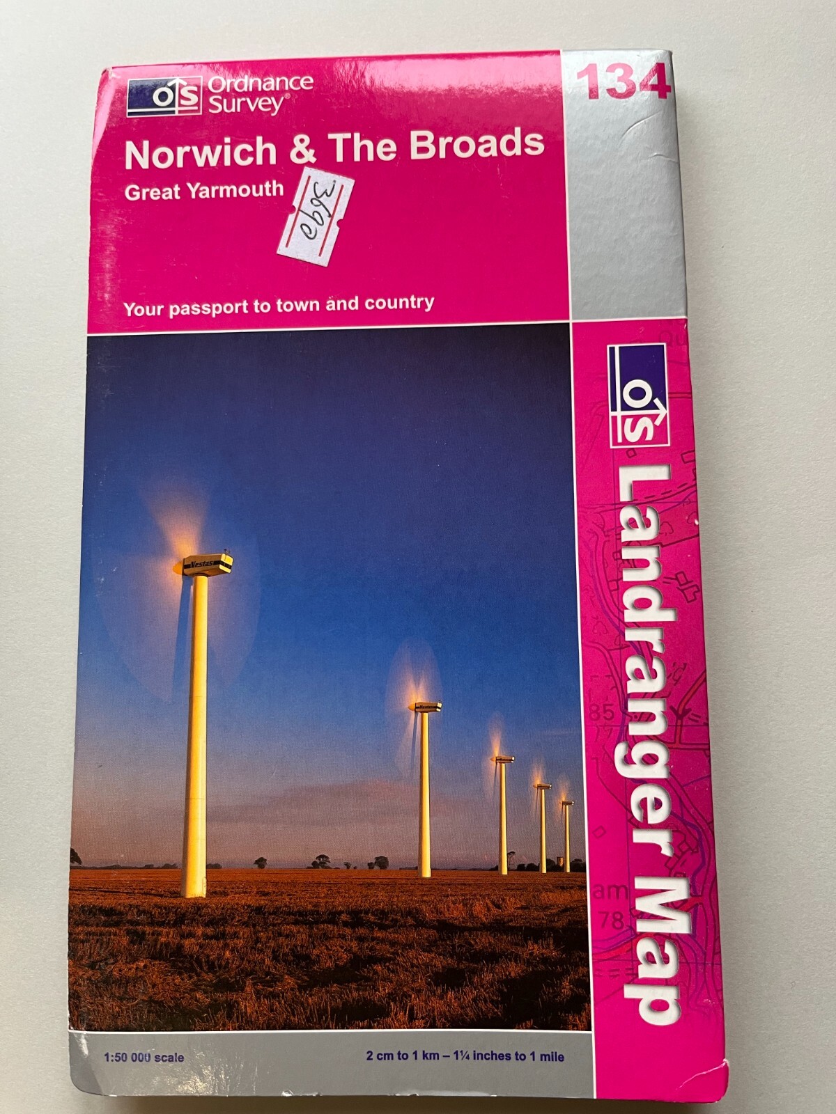 Norwich/The Broads/Great Yarmouth OS 134 Landranger Sheet Map Folded