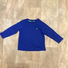 George blue long sleeve top green embroidered dinosaur basics age 12 - 18 months