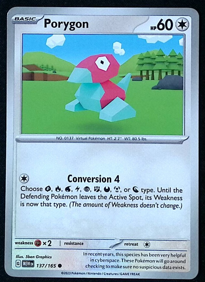Porygon 137/165 - Pokemon Scarlet Violet 151 - NM