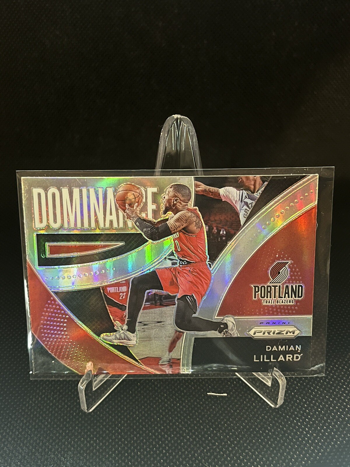 2021-22 Panini Prizm - Dominance Silver Prizm #18 Damian Lillard