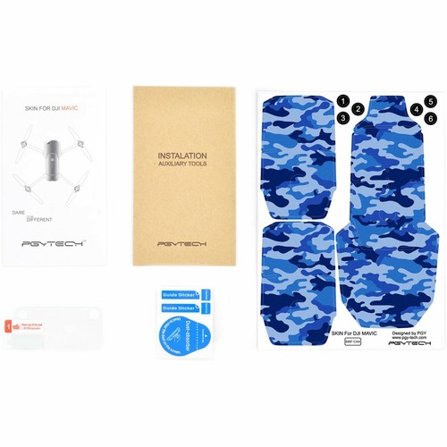 5x DJI MAVIC PRO / ZOOM Stickers Decal Skin Wrap Protector Blue Camo - Picture 4 of 4