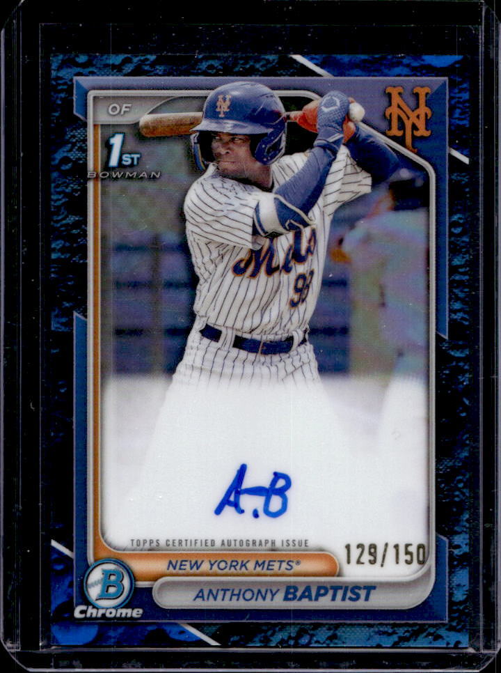 2024 Bowman Anthony Baptist Chrome Prospect Auto Blue Lunar Refractor 1st #/150