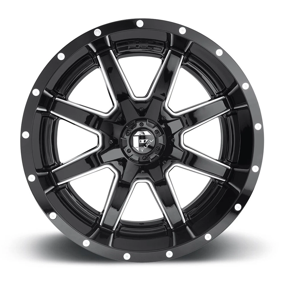 17 GLOSS BLACK WHEELS RIMS FUEL D610 MAVERICK RHINO GRID WRANGLER Foto 2 de 4