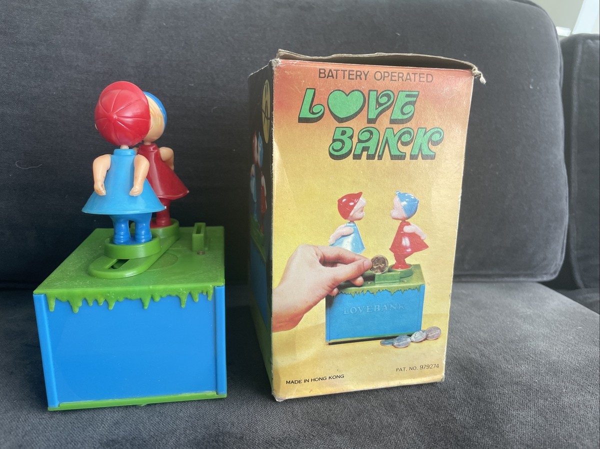 Vintage YL YAP'S Battery Operated LOVE BANK Toy Savings Bank w/box