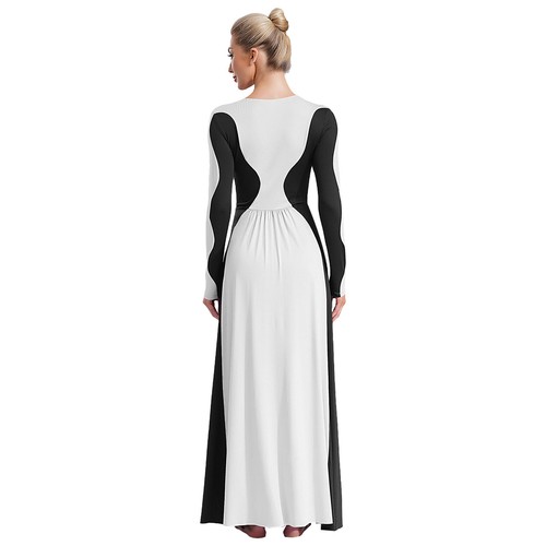 Damen Ballettkleid Liturgisch Kleid Chor Kleider Rundhals Tanzkleid Tanz Latein - Picture 36 of 56