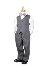BNWT Page Boys Kids Charcoal Formal Christening Wedding Suit Set 4Pcs sz 000-16