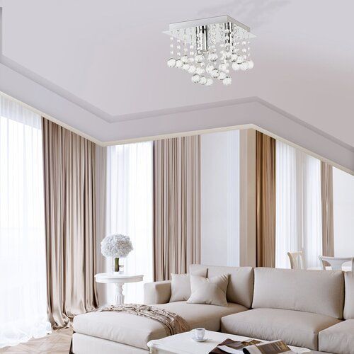 Chrom Durchsichtig Glamour Kristall Deckenlampe Deckenleuchte 3x40W/E14 - Bild 3 von 3