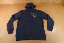 J Come Mens Size Medium Navy Blue Fleece Pocketed Full Zip Hooded Sweatshirt NWT