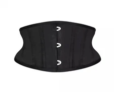 Black Satin Short Torso Belt Corset Waist Trainer Girdle