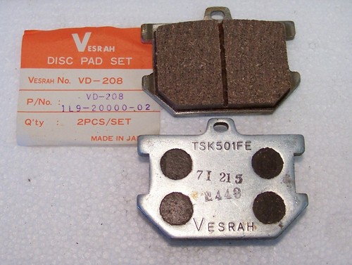 Vesrah Classique Vintage Plaquettes de Frein Moto VD-208 FA34 Yamaha GX Sr XS - Picture 4 of 6