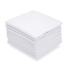 Men's Handkerchiefs,100 Soft Cotton,White Classic Hankie Pack of 12 12 Pcs
