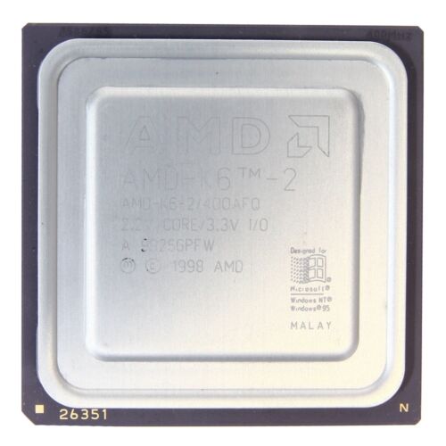 AMD AMD-K6-2/333AMZ 333MHz/32KB/66/95Mhz Sockel/Socket 7 Super 7 CPU Processor - Bild 1 von 1