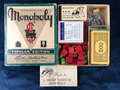 1951-52 Monopoly Game in Very Good Condition (No Board) Aluminum Tokens