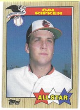 CAL RIPKEN JR. 1987 Topps - All Star #609 Baltimore Orioles