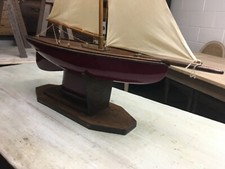 Large antique mahogany pond yacht